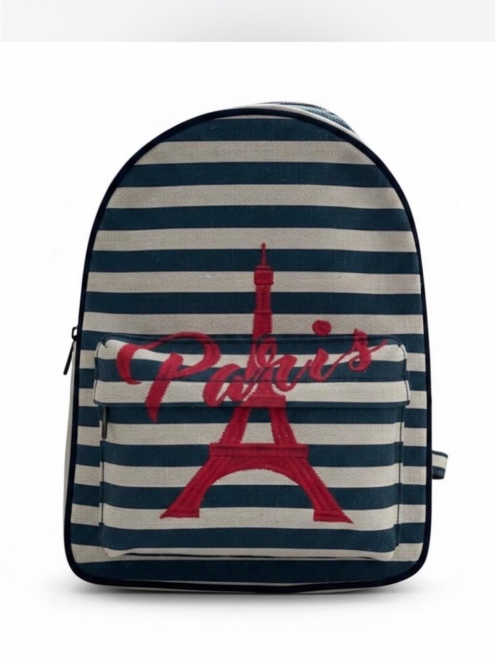 Striped Paris Kids Backpack in Navy, Cream & Red